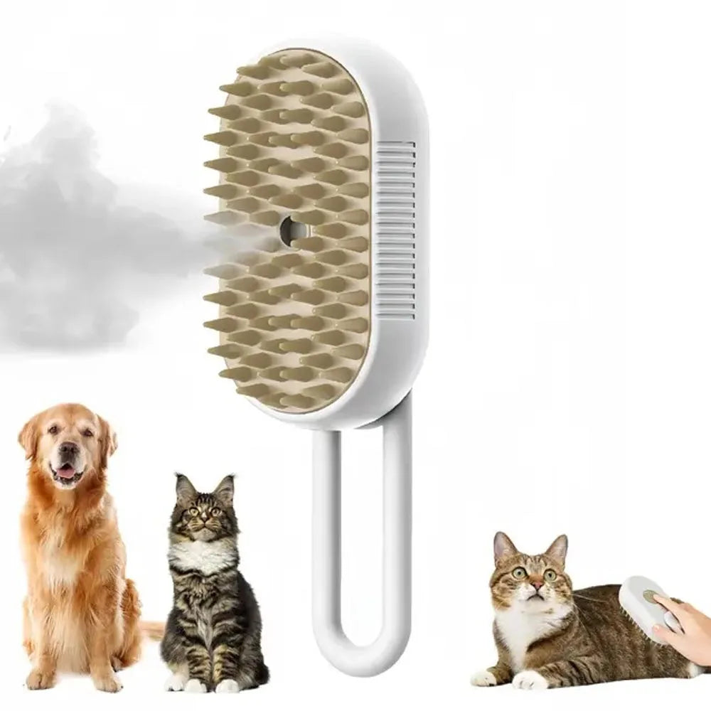 Cat Steam Brush Steamy Dog Brush 3 in 1 Rechargeable Spray Cat Hair Brushes for Massage Pet Grooming Comb Hair Removal Comb
